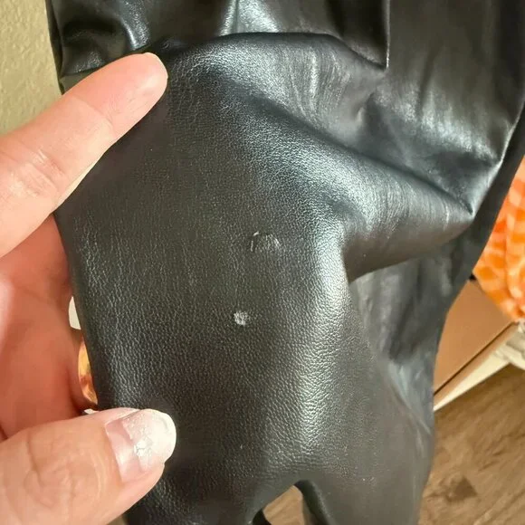 Alice + Olivia Delora Black Vegan Leather Sleeveless Midi Dress US 6 - Picture 8 of 9